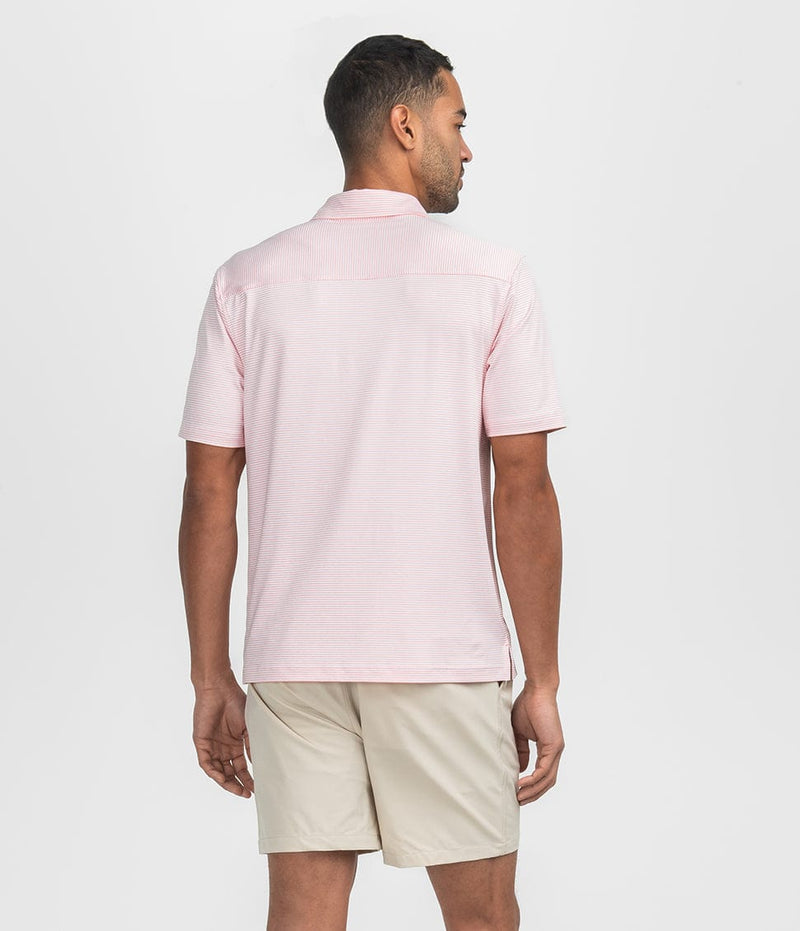 Southern Shirt Heather Madison Stripe Polo - Conch Shell