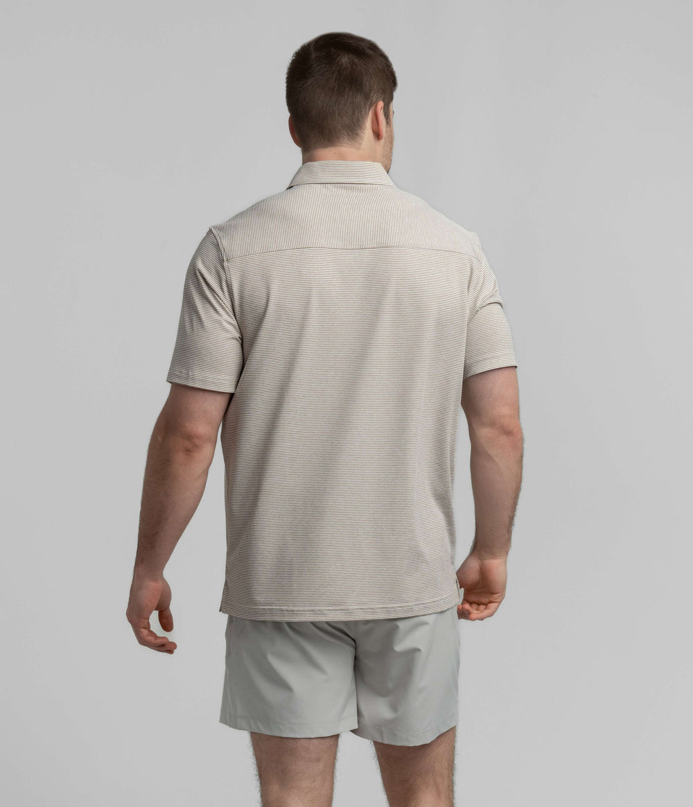 Southern Shirt Heather Madison Stripe Polo- Mojave