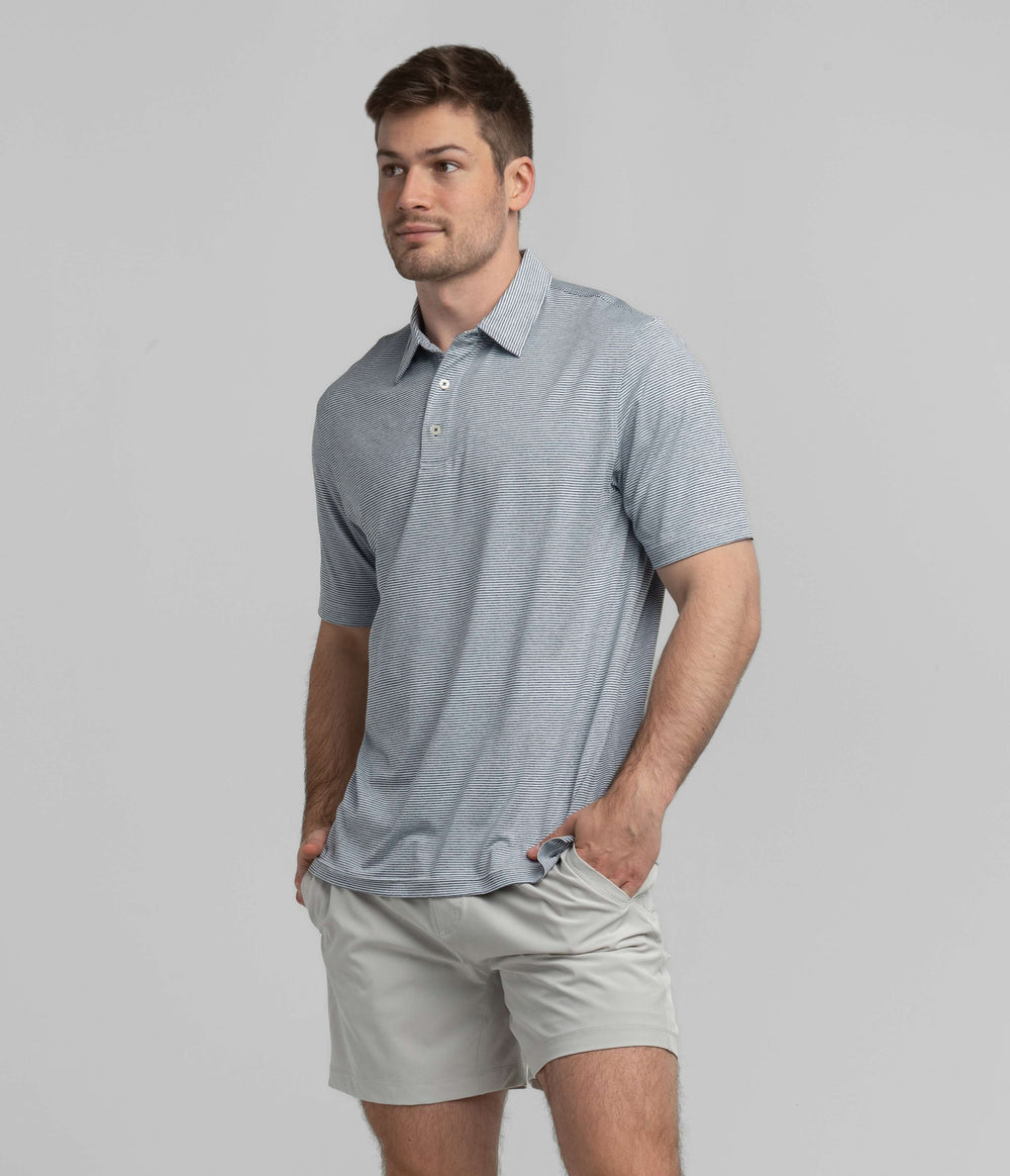 Southern Shirt Heather Madison Stripe Polo- Windsor