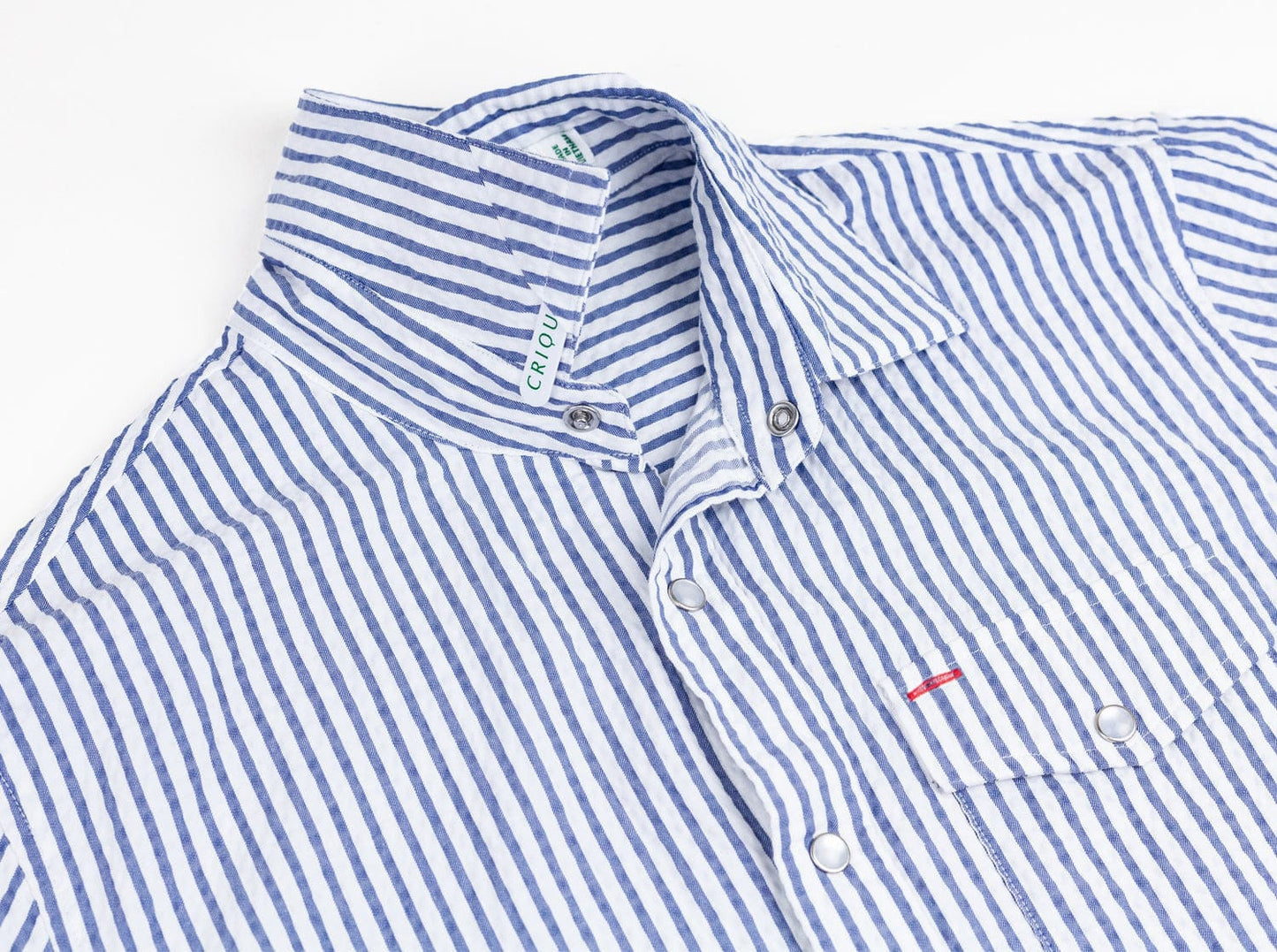 Criquet SS Performance Pearl Snap - Navy Seersucker