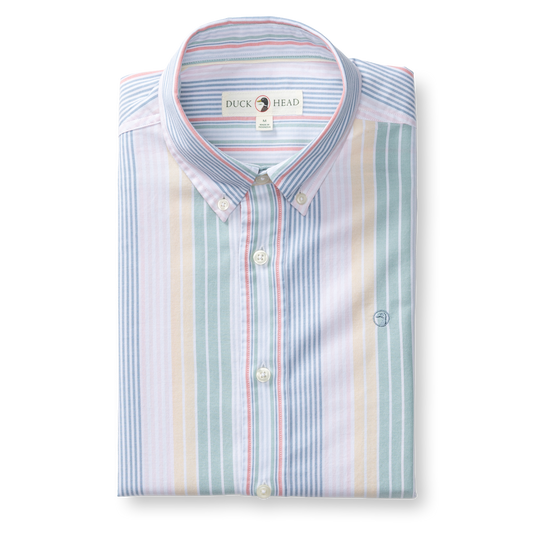 Duck Head Cotton Oxford Sport Shirt Prescott Stripe