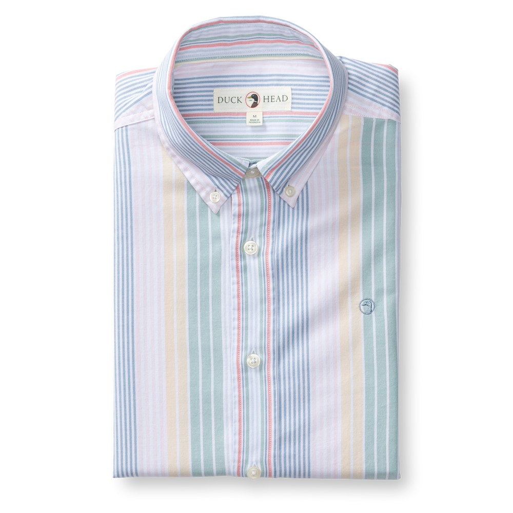 Duck Head Cotton Oxford Sport Shirt Prescott Stripe