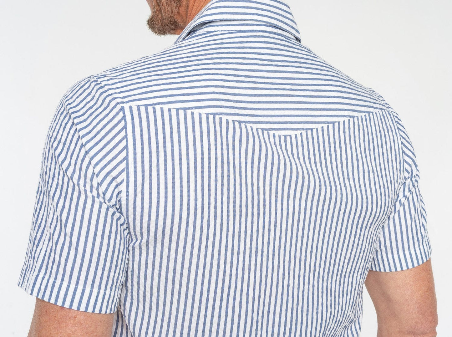 Criquet SS Performance Pearl Snap - Navy Seersucker