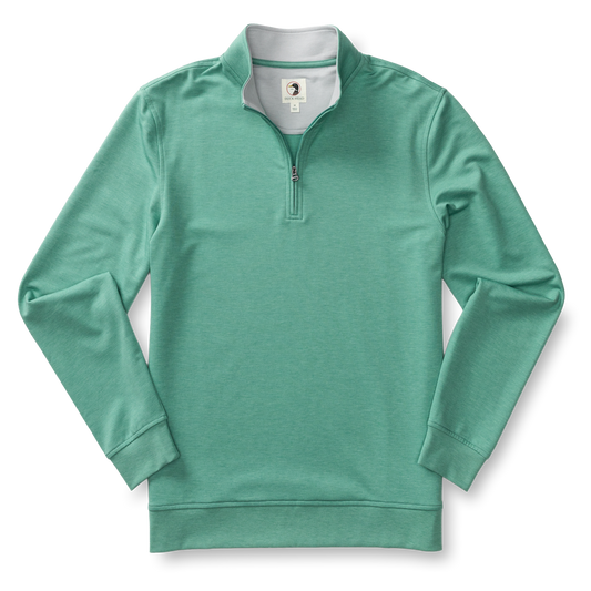 Duck Head Dunmore Performance 1/4 Zip Pullover - Aspen Green Heather