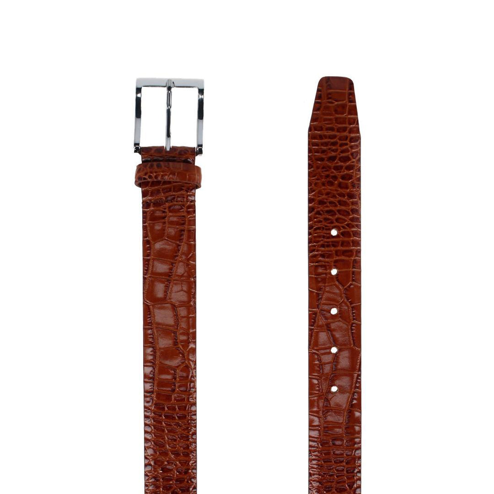 Elias Gator Grain 35mm Leather Belt - Chestnut