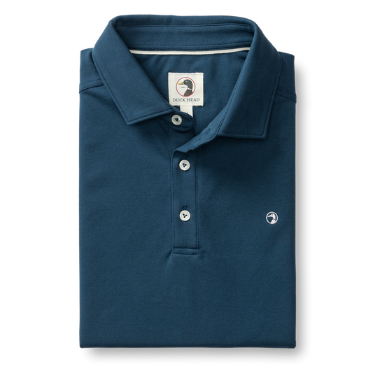Duck Head Hanover Pima Cotton Pique Polo - Mallard Blue