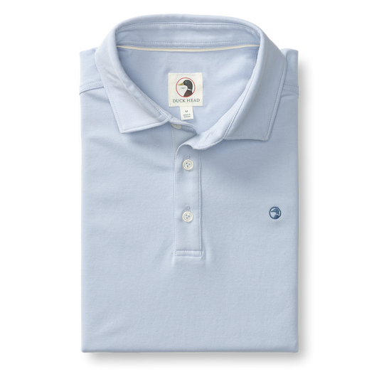 Duck Head Hanover Pima Cotton Pique Polo - Heather Blue