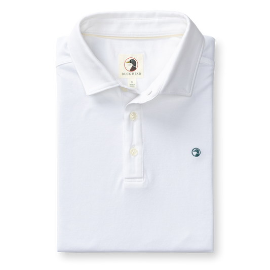 Duck Head Hanover Pima Cotton Pique Polo - White