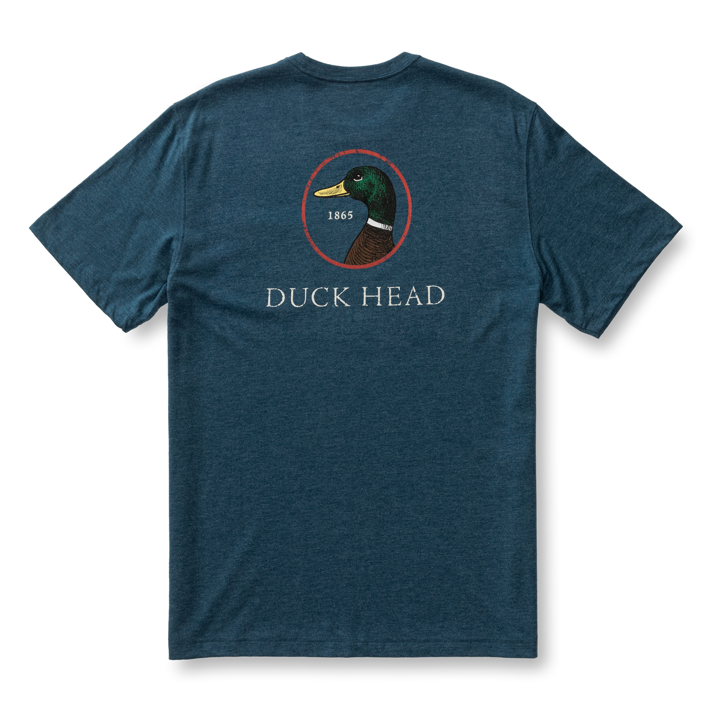 Duck Head Logo Short Sleeve T-Shirt - Mallard Blue Heather