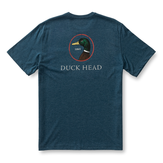 Duck Head Logo Short Sleeve T-Shirt - Mallard Blue Heather