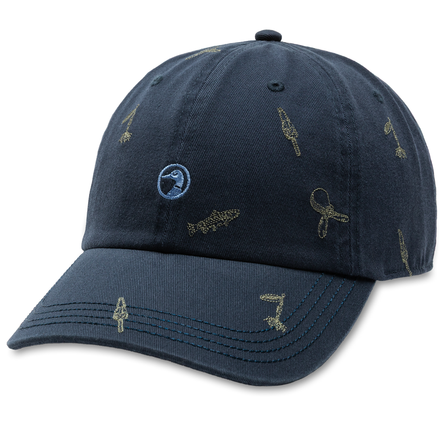 Duck Head All Over Embroidery Twill Hat- Mallard Blue