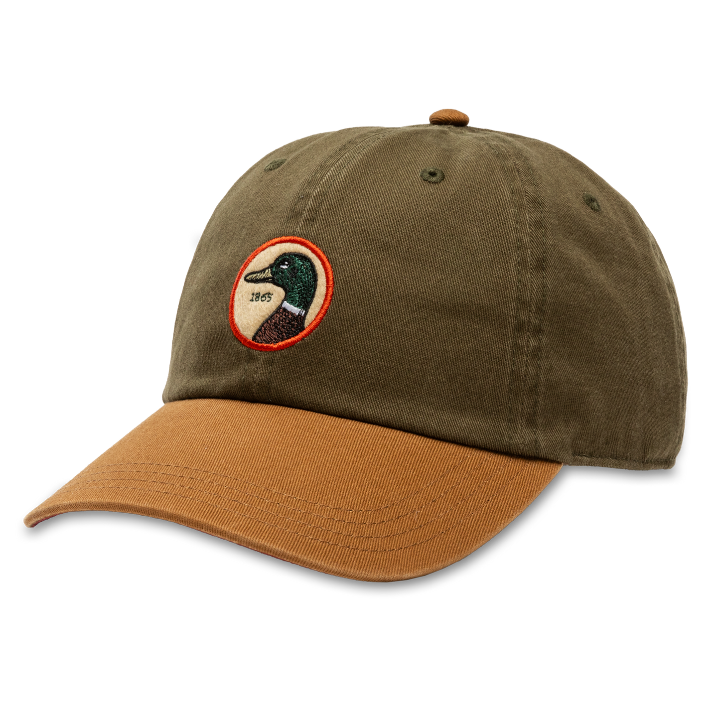 Duck Head Circle Patch Twill Hat (Dark Olive)