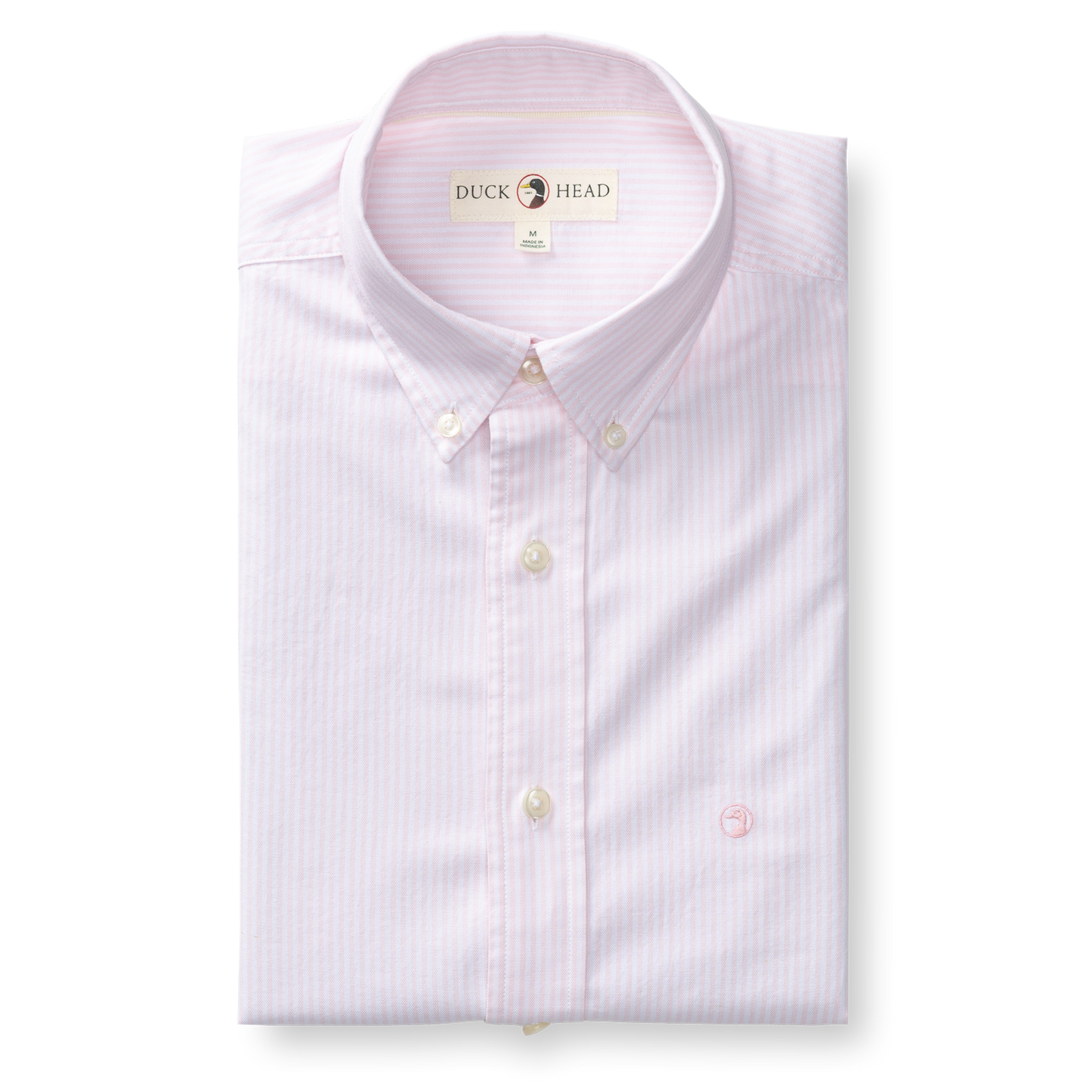 Duck HeadCotton Oxford Sport Shirt Collins Stripe - Pale Pink